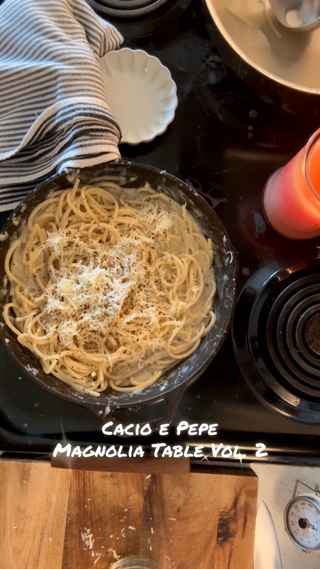 I couldn’t help but wonder… is tradition really about what’s written on the recipe card or the way we improvise when we get to the stove?

Cacio e Pepe, the simplest of pastas, became my experiment after some research. I toasted the pepper first, treated pasta water like liquid gold, and cooled it to 150° before whisking in the cheese. Off the heat, the Parmesan and Pecorino melted into a glossy sauce instead of clumping. Tiny tweaks, big difference.

Turns out, sometimes the tradition isn’t just the exact ingredients, it’s the ritual of stirring, waiting, and then trusting yourself enough to make it yours.

The Jeanie Jo and Joanna Project.
Recipe 51 of 457.
406 recipes to go.
📅 July 4, 2025 – December 31, 2026

Gracefully yours,
🫶🏻 Jeanie Jo

#LTKFindsUnder100 #LTKHome #LTKFindsUnder50