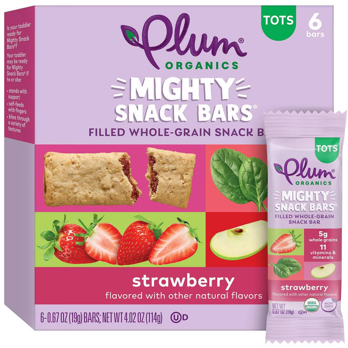 Plum Organics Mighty Snack Bars Strawberry - 6ct/4.02oz | Target