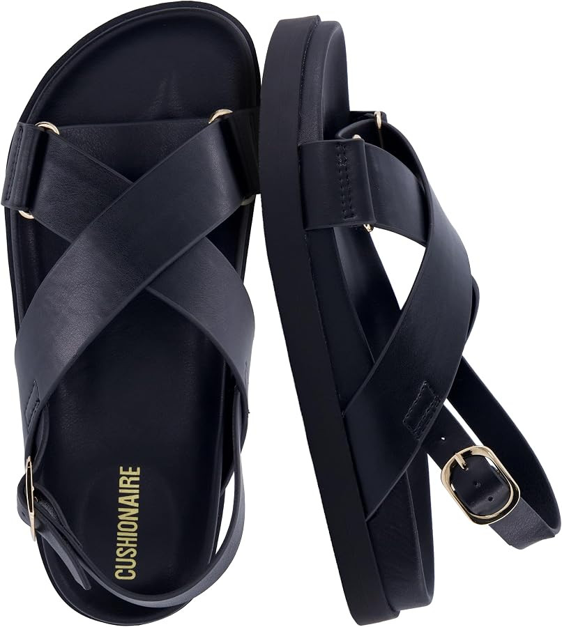 CUSHIONAIRE Eden Footbed Sandals for Women, Comfortable Arch Support Womens Sandals with Platform... | Amazon (US)