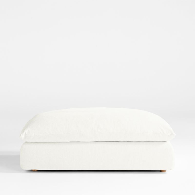 Unwind Slipcovered Ottoman | Crate & Barrel | Crate & Barrel