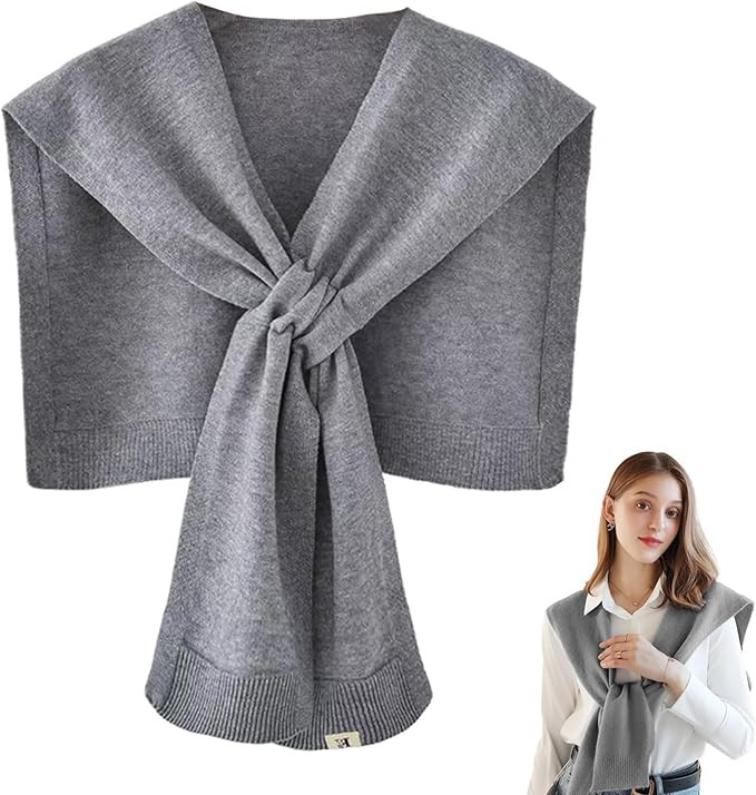 Women's Fashion Knitted Shawl - Khaki Sweater Shawl for Air-Conditioned Rooms | Amazon (US)