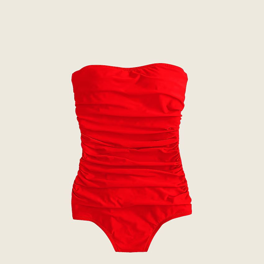 Ruched bandeau one-piece swimsuit | J.Crew US