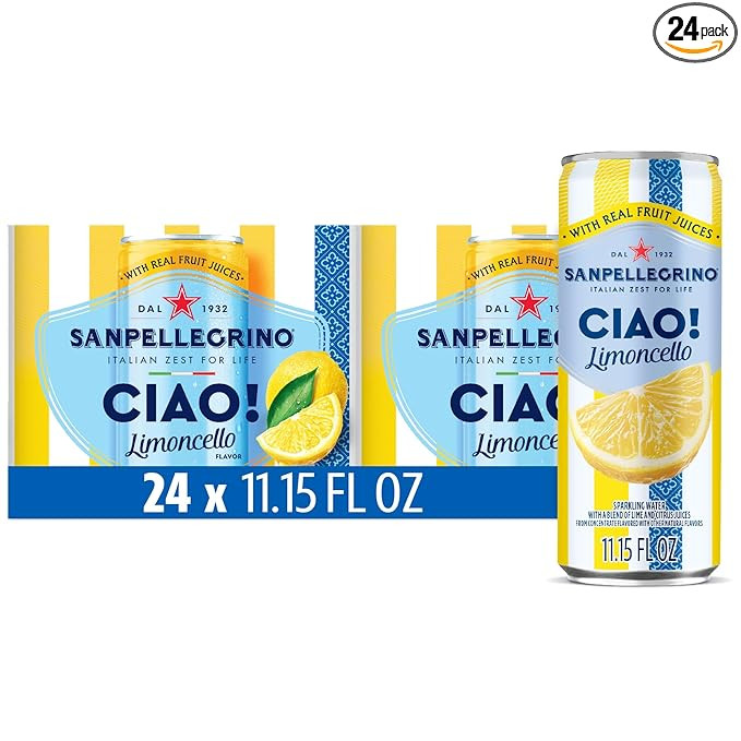 Sanpellegrino Ciao Limoncello Flavored Sparkling Water, Italian Sparkling Water, 24Pk | Amazon (US)