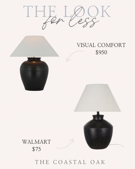 Look for less lamp from Walmart!

visual comfort look alike dupe black white lamp lighting classic coastal

#LTKhome #LTKstyletip #LTKunder100