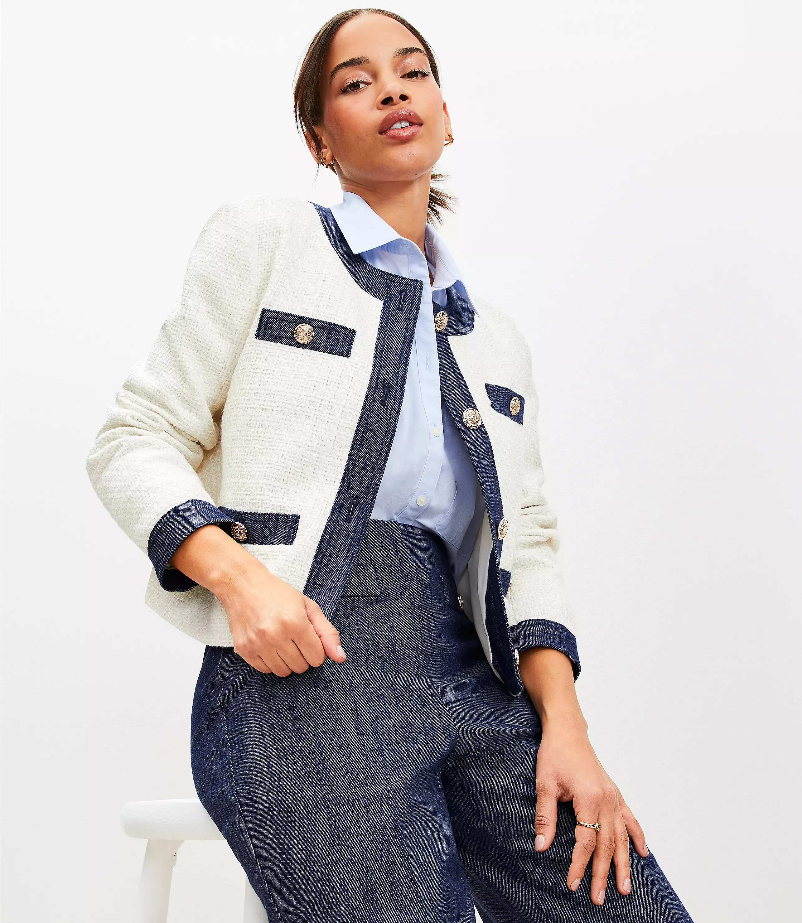 Denim Tweed Jacket | LOFT