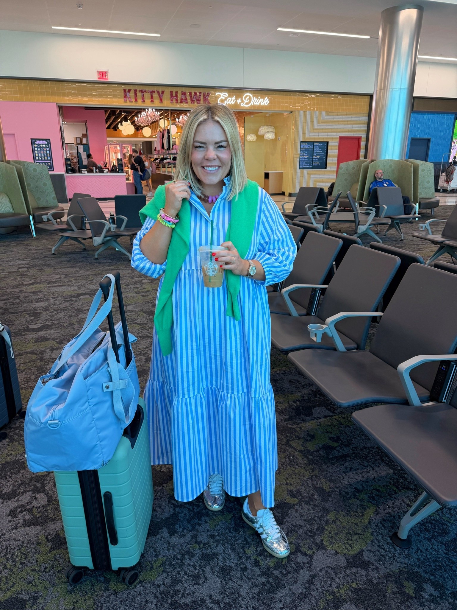 Travel outfit! Don’t overthink your travel look so much, throw on a comfy dress and add a sweater and you’re set✈️

#LTKootd #LTKTravel #LTKdayinmylife