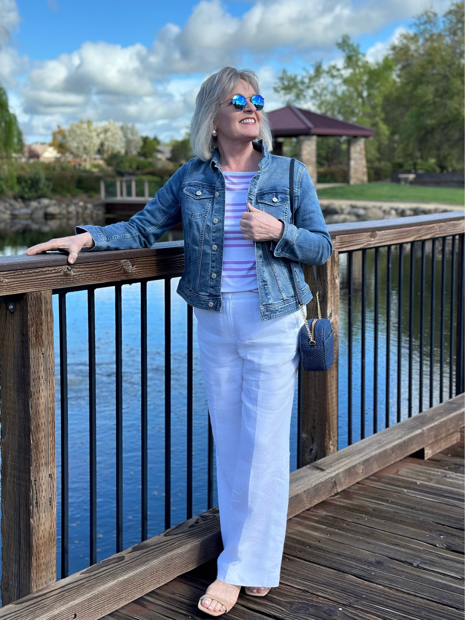 Stepping into spring in these fabulous linen pants, striped raglan tee and classic denim jacket from Talbots  
The pants are fully lined and the tee is an elevated fabric that looks smooth and polished. 
Wearing jacket in MP
Tee in MP
Pants in 8P. 
@talbotsofficial #talbots #mytalbots #modernclassicstyle #talbotspartner # sponsored

#LTKstyletip #LTKSeasonal #LTKover40