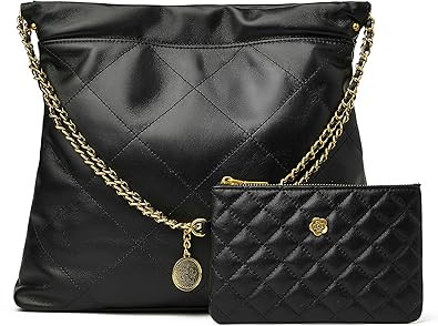 DORIS&JACKY Leather Quilted Tote Bag Set for Women Soft Lambskin Designer Shoulder Chain Purse wi... | Amazon (US)