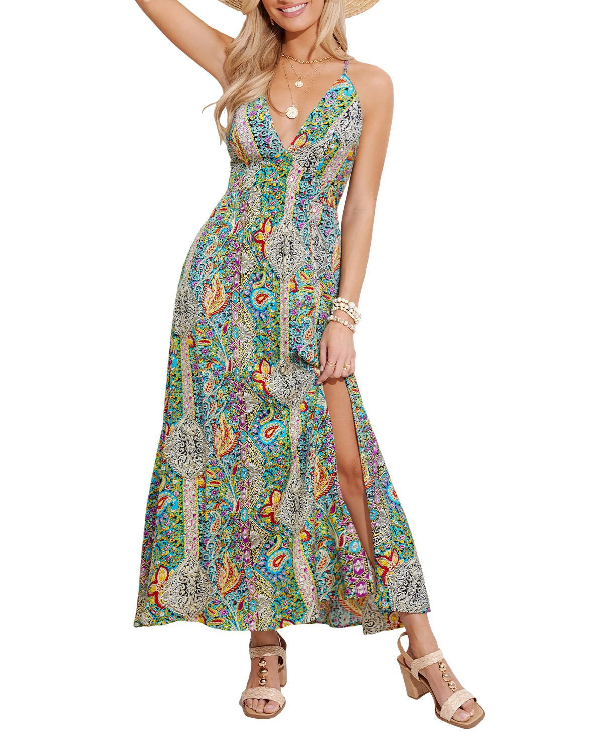 Cupshe Women's Main Feed Paisley Maxi Beach Dress - Light/pastel green | Macy's
