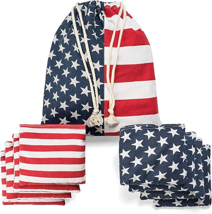 Regulation Cornhole Bean Bags: Set of 8 (6"x6"/16oz) Double Stitched 12oz Canvas - Resin Filled &... | Amazon (US)