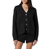 The Drop Women's Brigitte Chunky Button Front Pocket Ribbed Cardigan, Black, XXS | Amazon (US)
