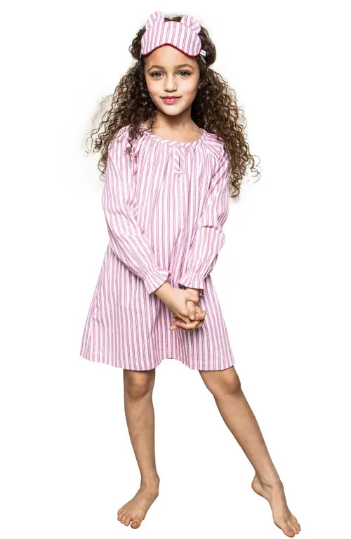 Petite Plume Kids' Delphine Stripe Cotton Nightgown in Red at Nordstrom, Size 7 | Nordstrom