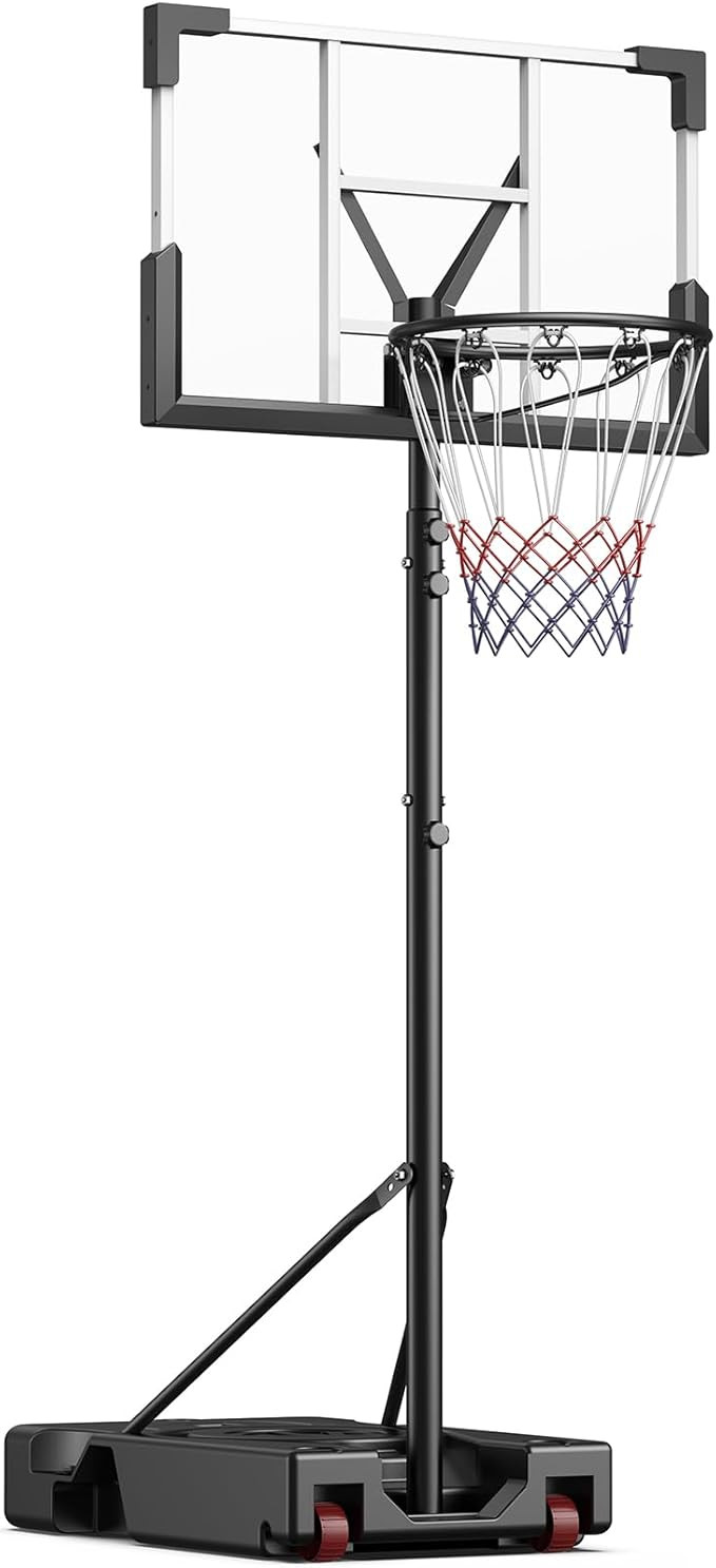 Basketball Hoop Outdoor, 10FT Height Adjustable 45 Inch Shatterproof Backboard Portable Basketbal... | Amazon (US)