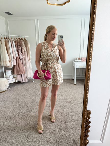 Pairing this Target romper with these adorable Target heels and clutch for a cute and classy date night look! Wearing size small in the romper, heels run TTS. Summer outfits // date night outfits // party outfits // resortwear // vacation outfits // Target finds // Target fashion // Target shoes // Target sandals // Target bags // summer bags 

#LTKFindsUnder50 #LTKSeasonal #LTKStyleTip