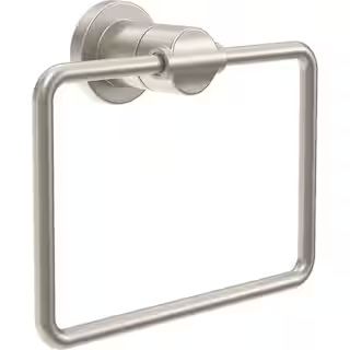 Nicoli Wall Mount Square Closed Towel Ring Bath Hardware Accessory in Brushed Nickel | The Home Depot