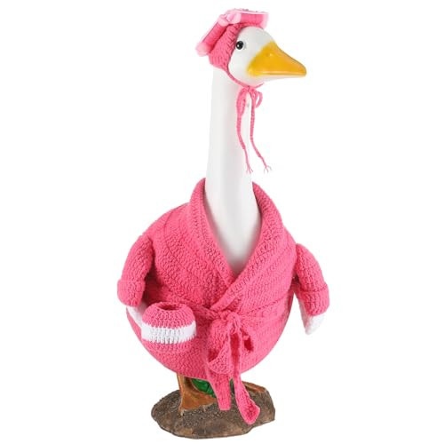 Arrowbash Christmas Goose Outfit Crochet Handmade Porch Goose Outfits Cute Goose Clothes for 23" Goose Halloween Christmas Outdoor Patio Yard Lawn Art(Bathrobe) | Amazon (US)