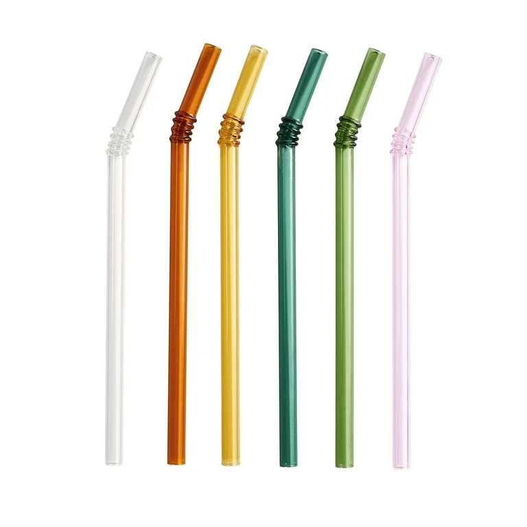 Better Homes & Gardens Glass Bendy Straw Colorful , 6 Pieces | Walmart (US)