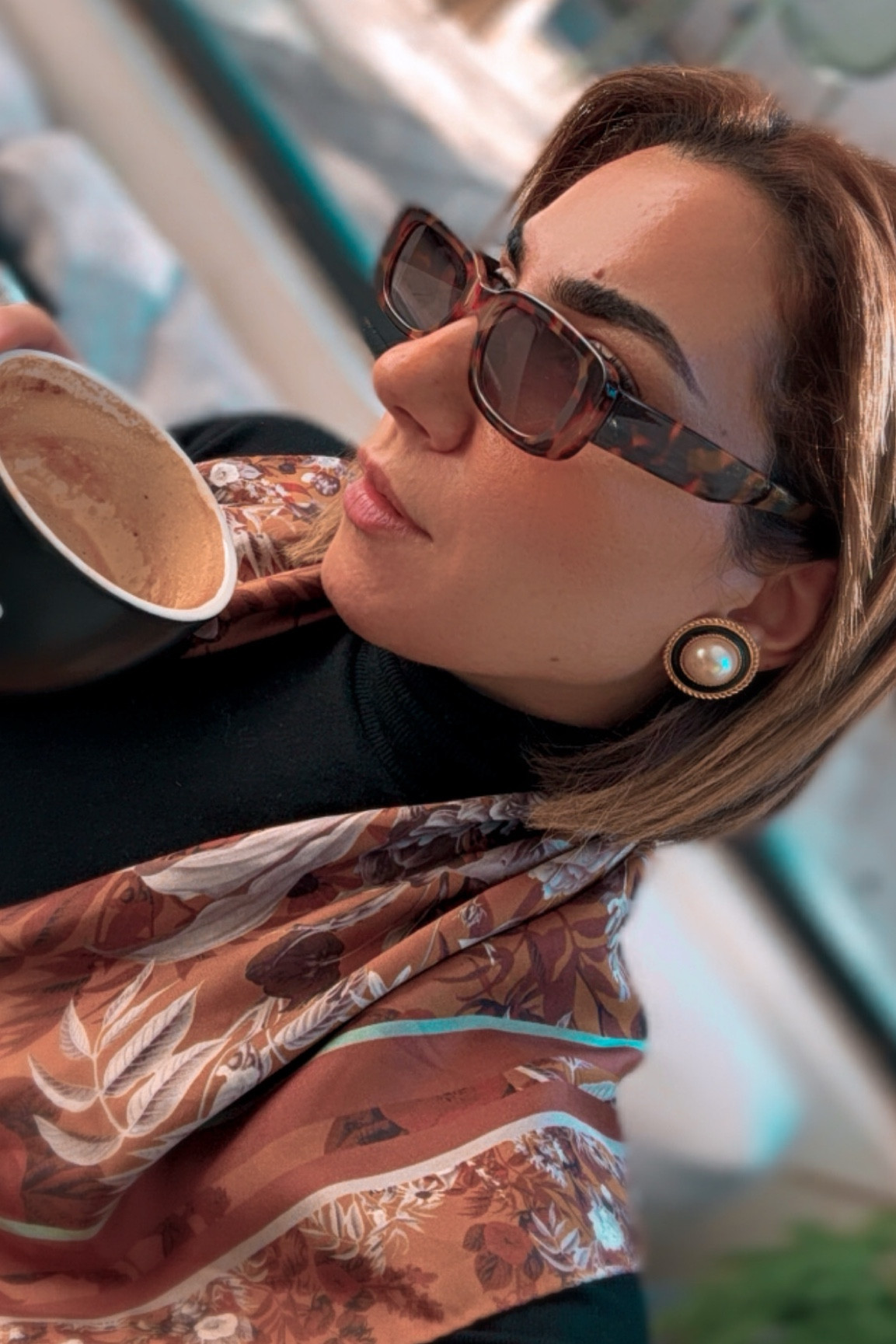 Autumn details for coffee with friends 🤎 🍂 

#SilkScarfStyle #BrownSilkScarf #TortoiseSunglasses #VintageChanelEarrings #ChanelLover #LuxuryAccessories #EffortlessChic #ModernVintageStyle #RetroInspired #TimelessFashion #OOTDInspo #LTKSeasonal #LTKAccessories #ElevatedBasics #ChicDetails #DesignerJewelry #FashionInspo #StreetStyleChic #AccessoryGoals #WardrobeEssentials 

#LTKautumn #LTKCyberWeek #LTKstyletip