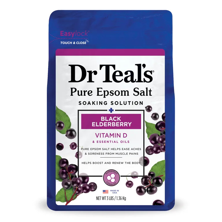 Dr Teal's Pure Epsom Salt Soak, Black Elderberry with Vitamin D, 3 lbs | Walmart (US)