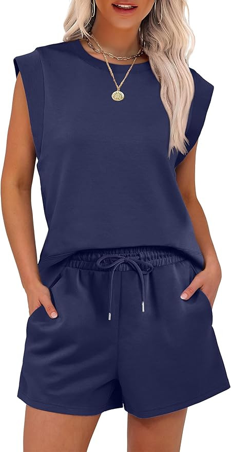 ANRABESS Two Piece Sets for Women 2025 Summer Short Lounge Set Casual Beach Vacation Outfits Spri... | Amazon (US)