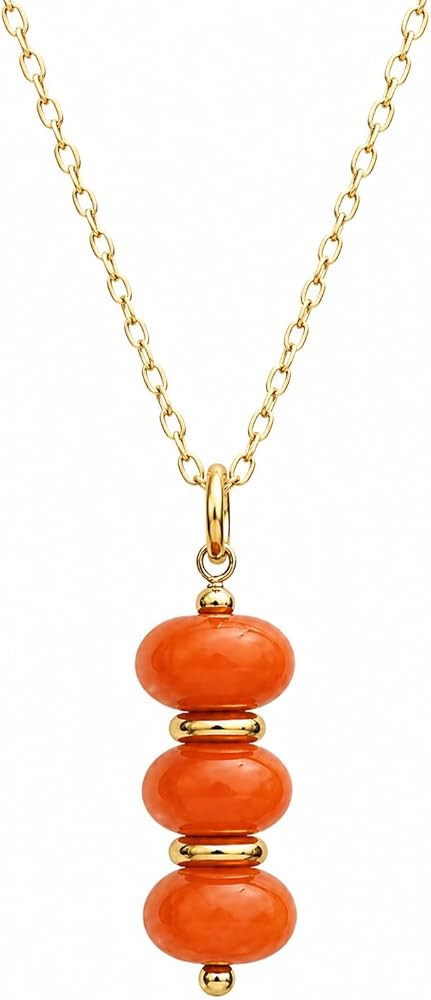 Gempires Natural Beaded Gemstone Necklace Handmade Layered Jewelry Hypoallergenic Non Tarnish 18 ... | Amazon (US)