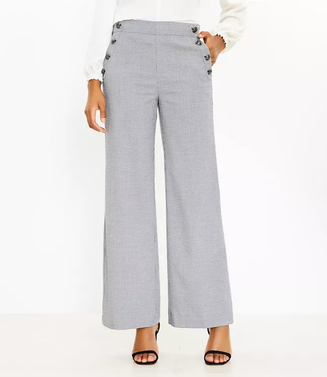 Sailor Trouser Pants in Houndstooth | LOFT