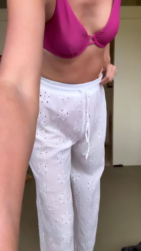 Head to the pool, but I have to show you these pants! They are breezy and the eyelet details are to die for! Perfect to throw on over a swimsuit and wear around the resort! 

#LTKswim #LTKstyletip #LTKfindsunder100