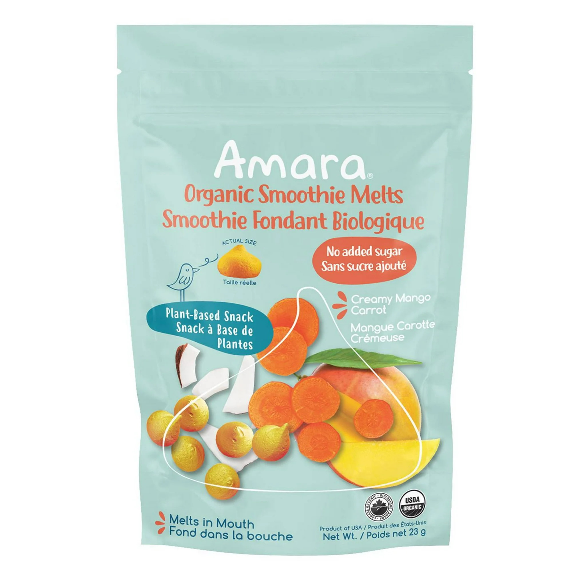 Amara Plant Based Yogurt Smoothie Melts, Mango Carrots, Melt in Your Mouth Org Snacks | Walmart (CA)