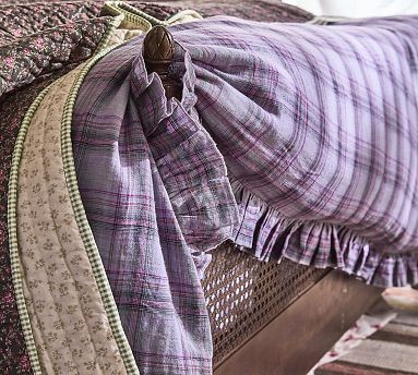 Ruby Plaid Cotton Linen Duvet Cover and Shams | GreenRow