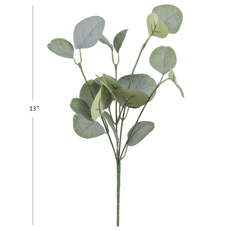 13" Artificial Silk Green Silver Dollar Eucalyptus Pick, by Mainstays - Walmart.com | Walmart (US)