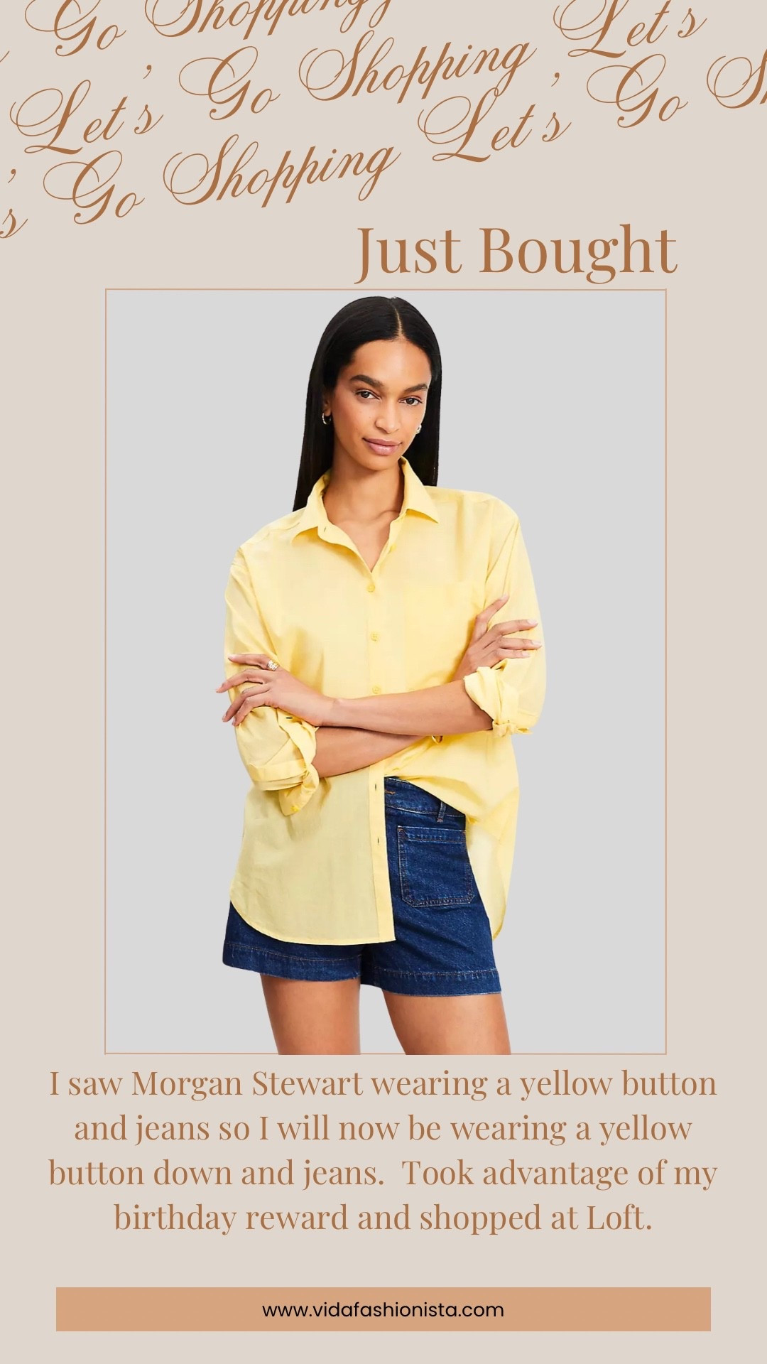 Butter yellow button down.  Ordered size XS

#LTKSummerEdit