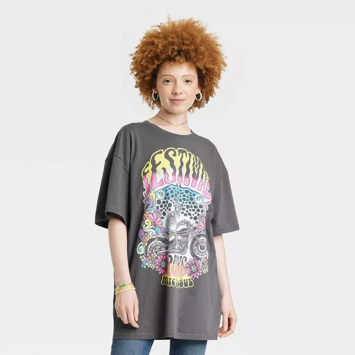 Women's Motorcycle Festival Short Sleeve Graphic T-Shirt Dress - Black | Target