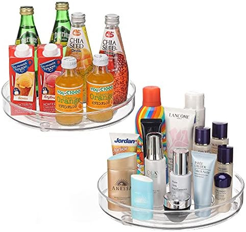 URALFA Acrylic Lazy Susan Cabinet Organizer, Plastic Round Turntable Organizer for Pantry,Bathroom,F | Amazon (US)