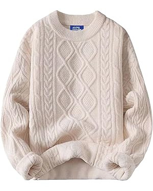 Aelfric Eden Oversized Sweater 90s Vintage Cable Knit Long Sleeve Women Heavy Crewneck Pullover | Amazon (US)