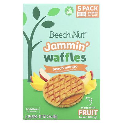 Beech-Nut, Jammin' Waffles, 12+ Months, Peach Mango, 5 Packs, 0.56 oz (16 g) Each | iHerb