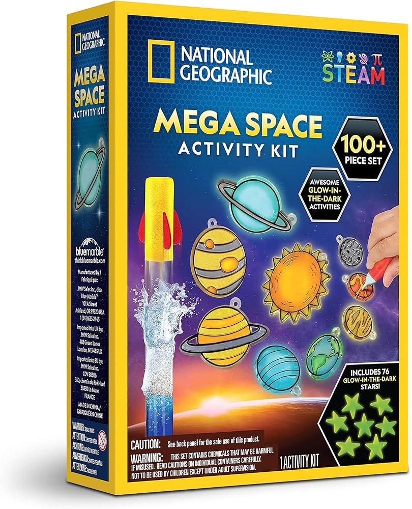 National Geographic Mega Space Activity Kit - Glow in The Dark Science Craft Kit for Kids with 10... | Amazon (US)
