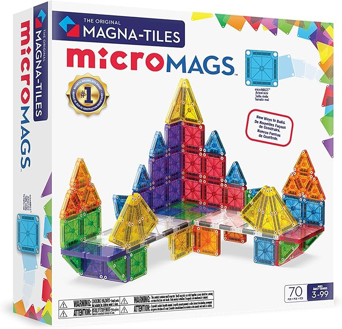 MAGNA-TILES microMAGS 70-Piece Deluxe Magnetic Construction Set, The Original Magnetic Building B... | Amazon (US)