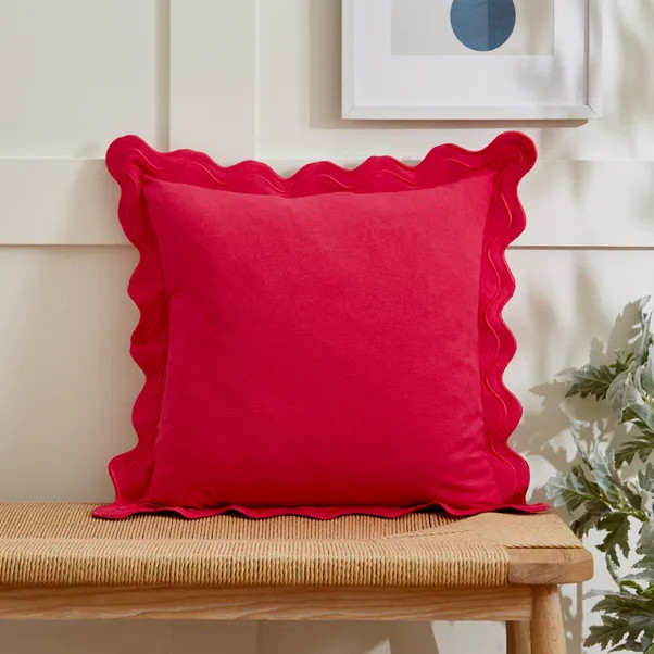 Scalloped Edge Square Cushion | Dunelm