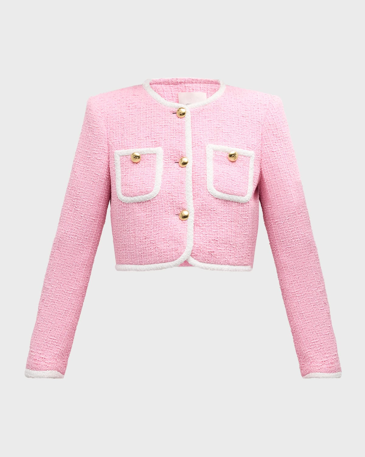 Auden Contrast Bouclé Cropped Jacket | Neiman Marcus