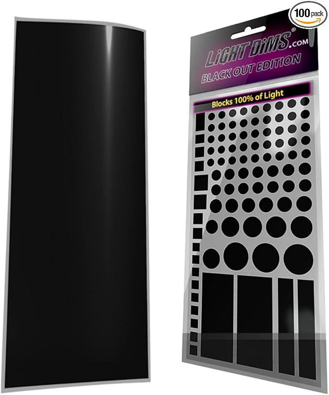 LightDims Black Out Edition Light Blocking LED covers (2 Sheets) Shapes & Uncut Sheet for Electro... | Amazon (US)