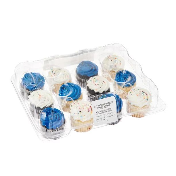 Freshness Guaranteed White and Chocolate Cupcakes with Icing, 25 oz, 12 Count, Colors Will Vary | Walmart (US)