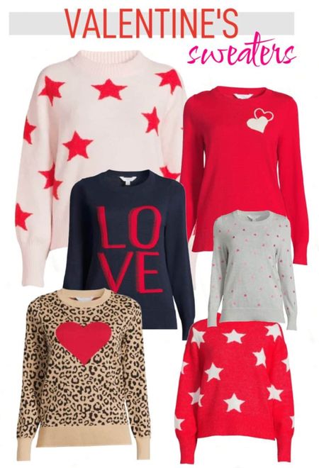 The cutest Valentines Day sweaters. Sharing heart sweaters, leopard sweaters and star sweaters.

#LTKSeasonal #LTKsalealert #LTKstyletip