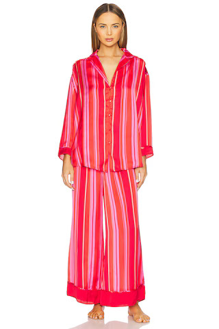 Free People x Intimately FP Dreamy Days Pajama Set in Berry Combo from Revolve.com | Revolve Clothing (Global)