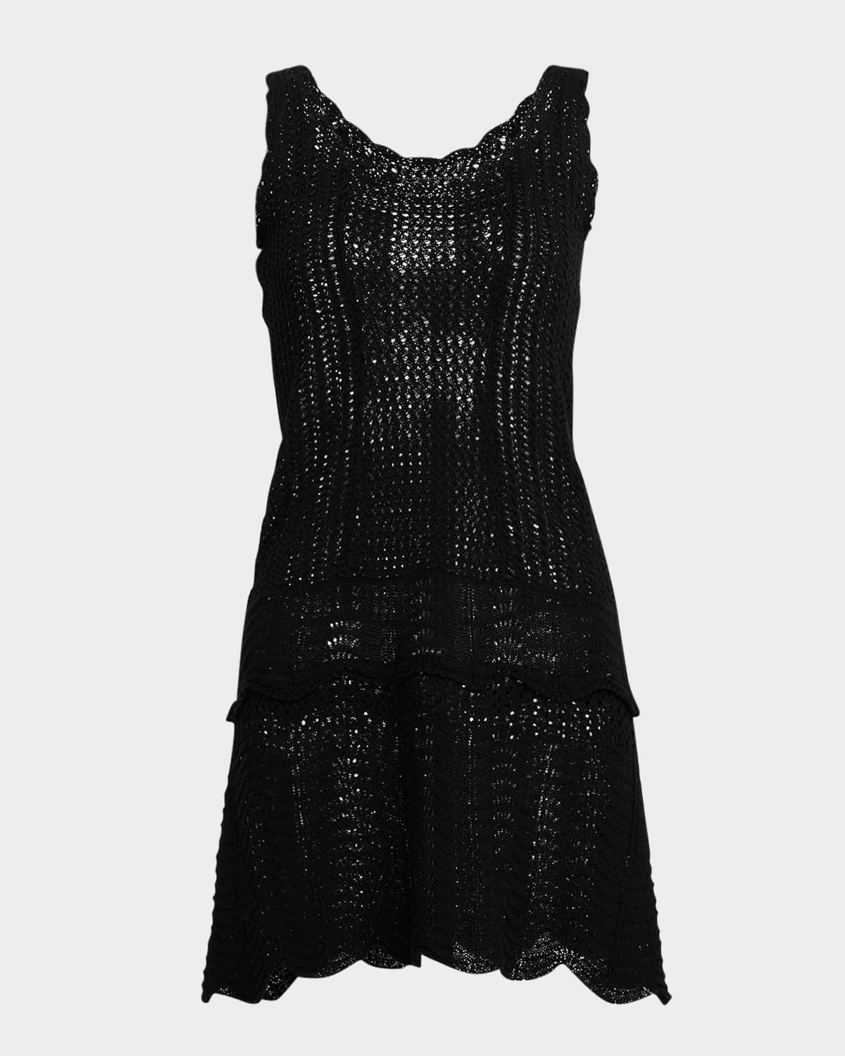 Crochet-Knit Tank Mini Dress | Neiman Marcus