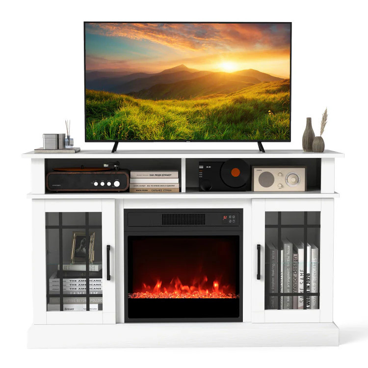 Hivvago TV Stand with Electric Fireplace LED Lights and Remote Controls for TVs Up to 40 Inch | Shop Simon