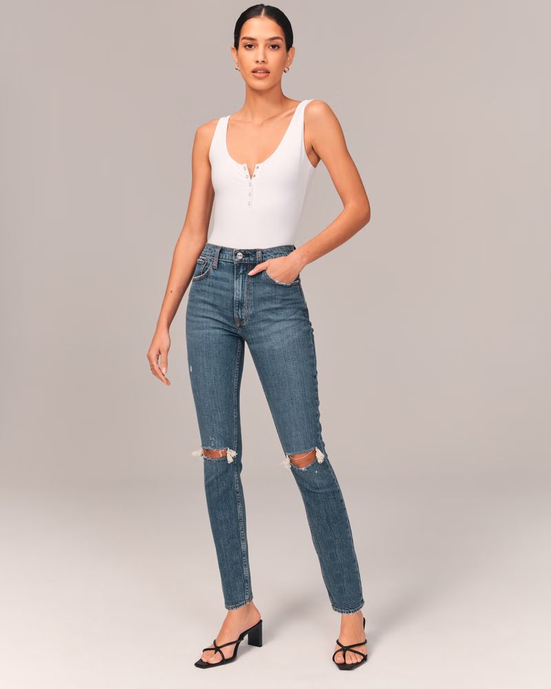 Women's High Rise Skinny Jean | Women's Bottoms | Abercrombie.com | Abercrombie & Fitch (US)