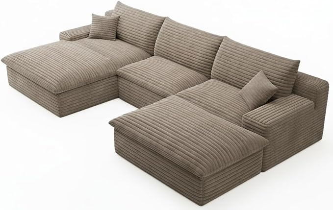 107" Cloud Couch Modular Sectional Sofa for Living Room, U-Shape Boneless Couch with Deep Seat, M... | Amazon (US)