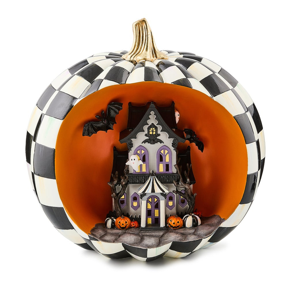Halloween Illuminated Haunted House Pumpkin Scene | MacKenzie-Childs