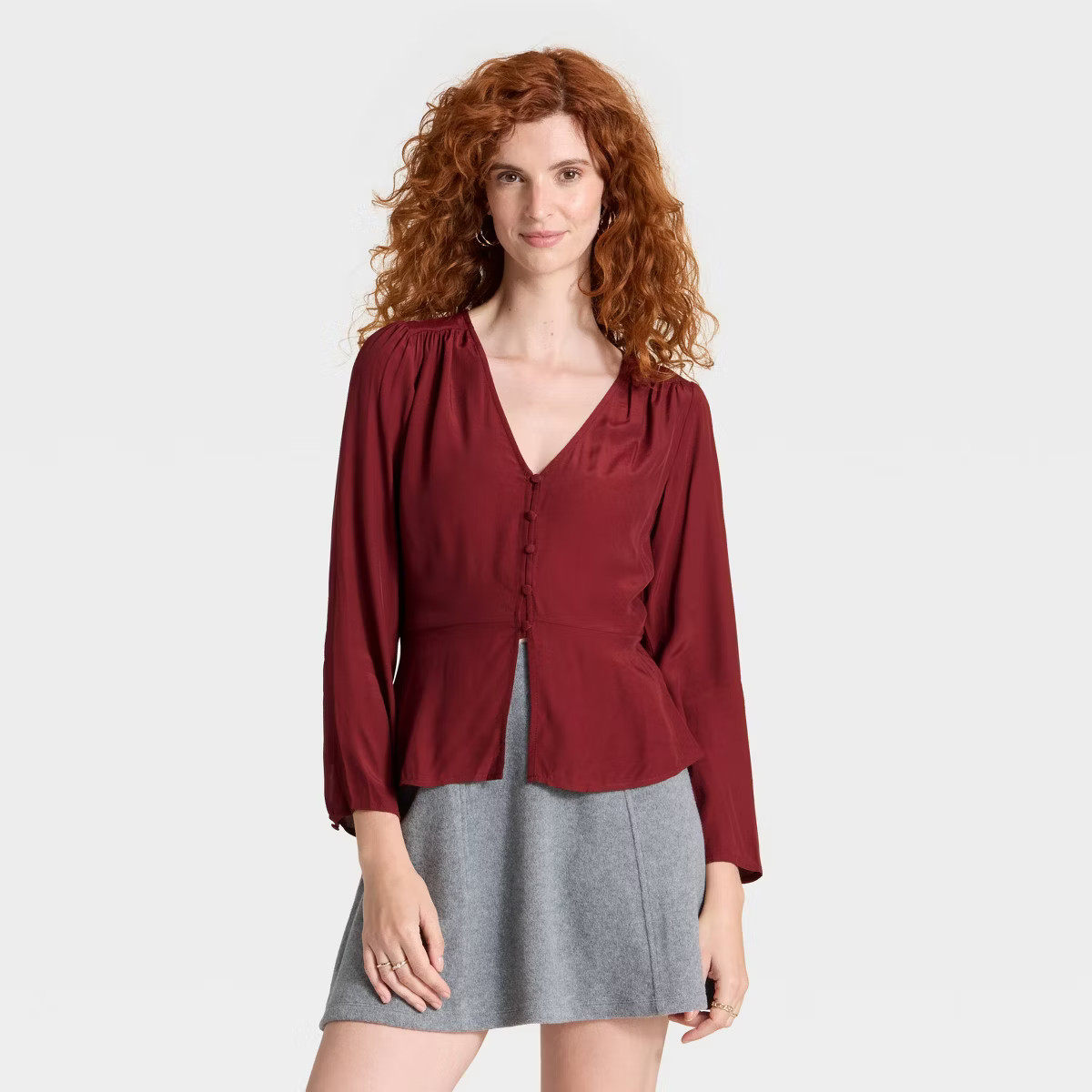 Women's Long Sleeve Button-Front Top - A New Day™ | Target