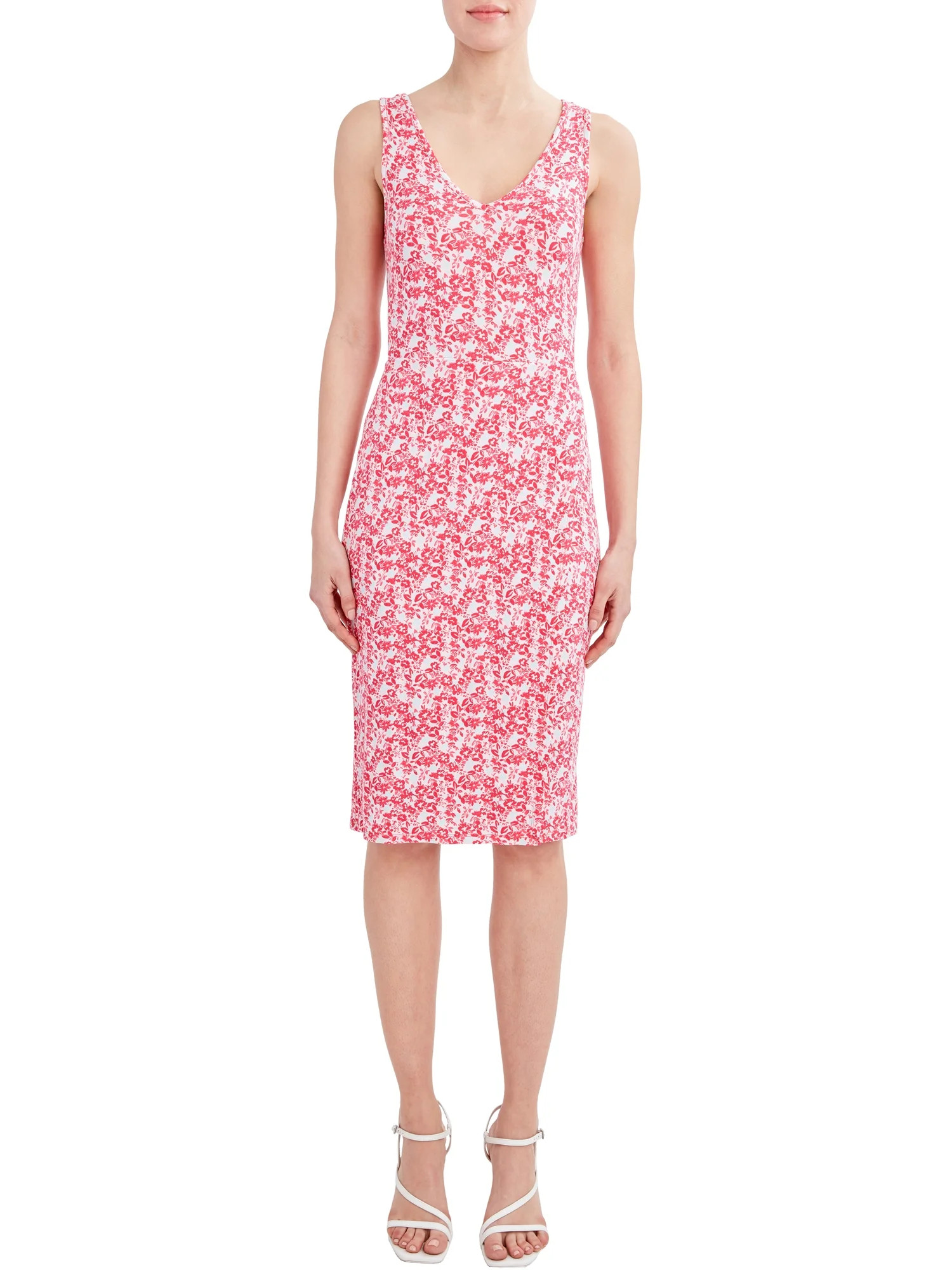 BCBG Paris Women's V-Neck Jersey Midi Dress | Walmart (US)